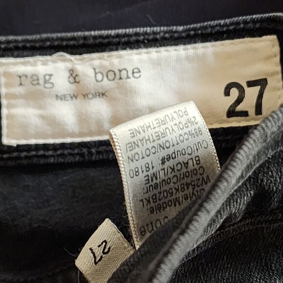 Rag & Bone Size 27 Green Stripe Skinny Jeans - Picture 4 of 4